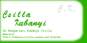 csilla kubanyi business card